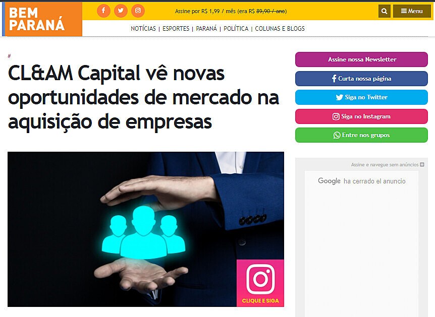 CL&AM Capital v novas oportunidades de mercado na aquisio de empresas